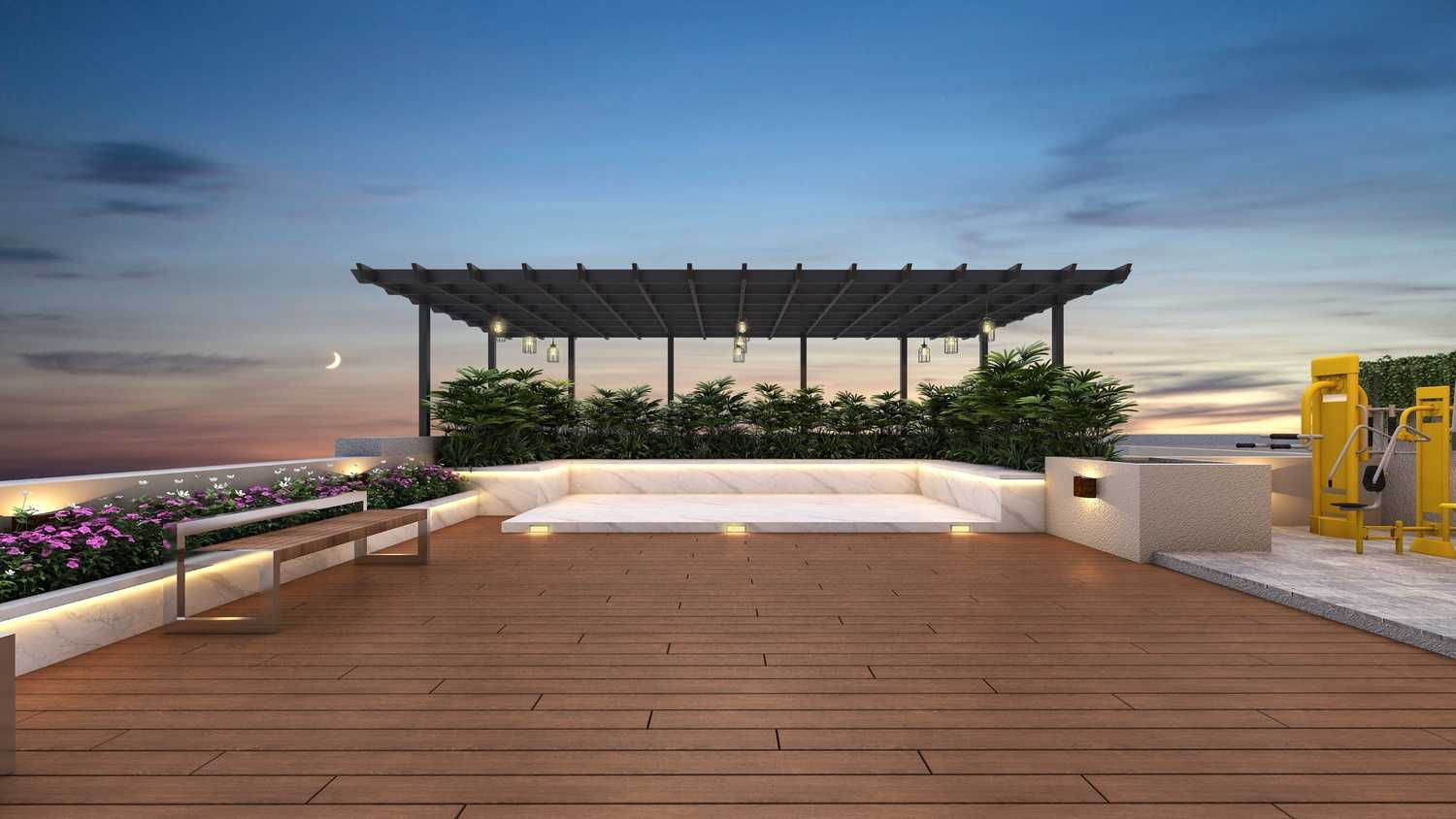 Ankur Heights Terrace Gazebo and Seating Amenity